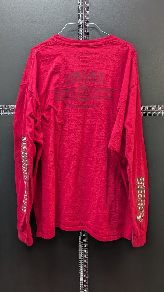 Harley-Davidson Christmas Santa Long Sleeve Shirt 2XL Chuck's Harley Bloomington IN