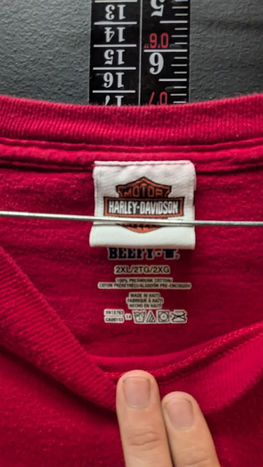 Harley-Davidson Christmas Santa Long Sleeve Shirt 2XL Chuck's Harley Bloomington IN