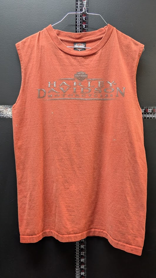Harley-Davidson Cut Off Sleeveless Shirt Medium Mischler's Harley Beaver Dam WI