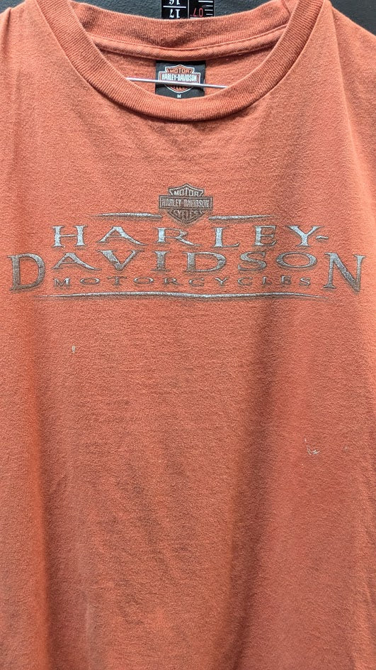 Harley-Davidson Cut Off Sleeveless Shirt Medium Mischler's Harley Beaver Dam WI