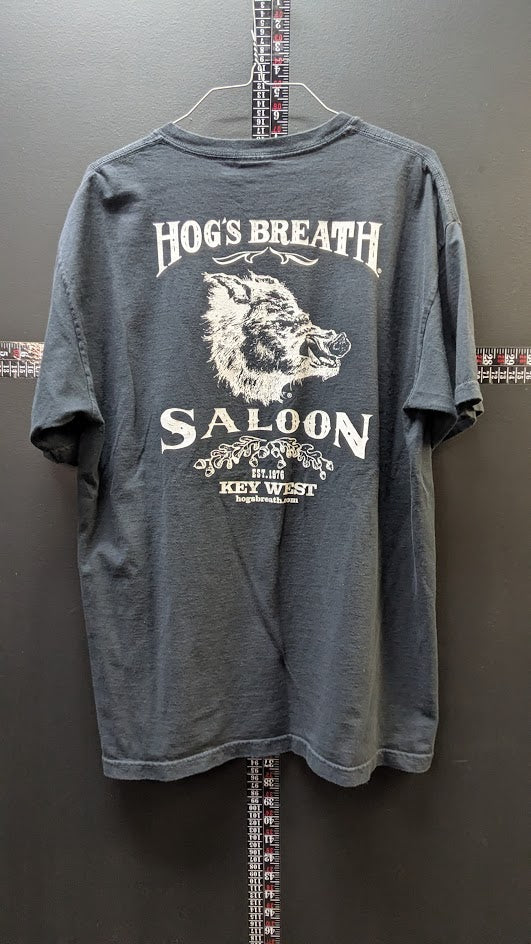 Hog's Breath Saloon Key West Florida T Shirt Black Hog Graphic Biker Bar Tee