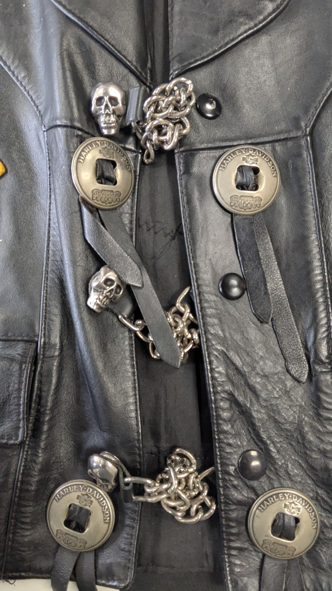 Vintage Harley-Davidson Leather Vest Road King Biker Vest USA Made Large
