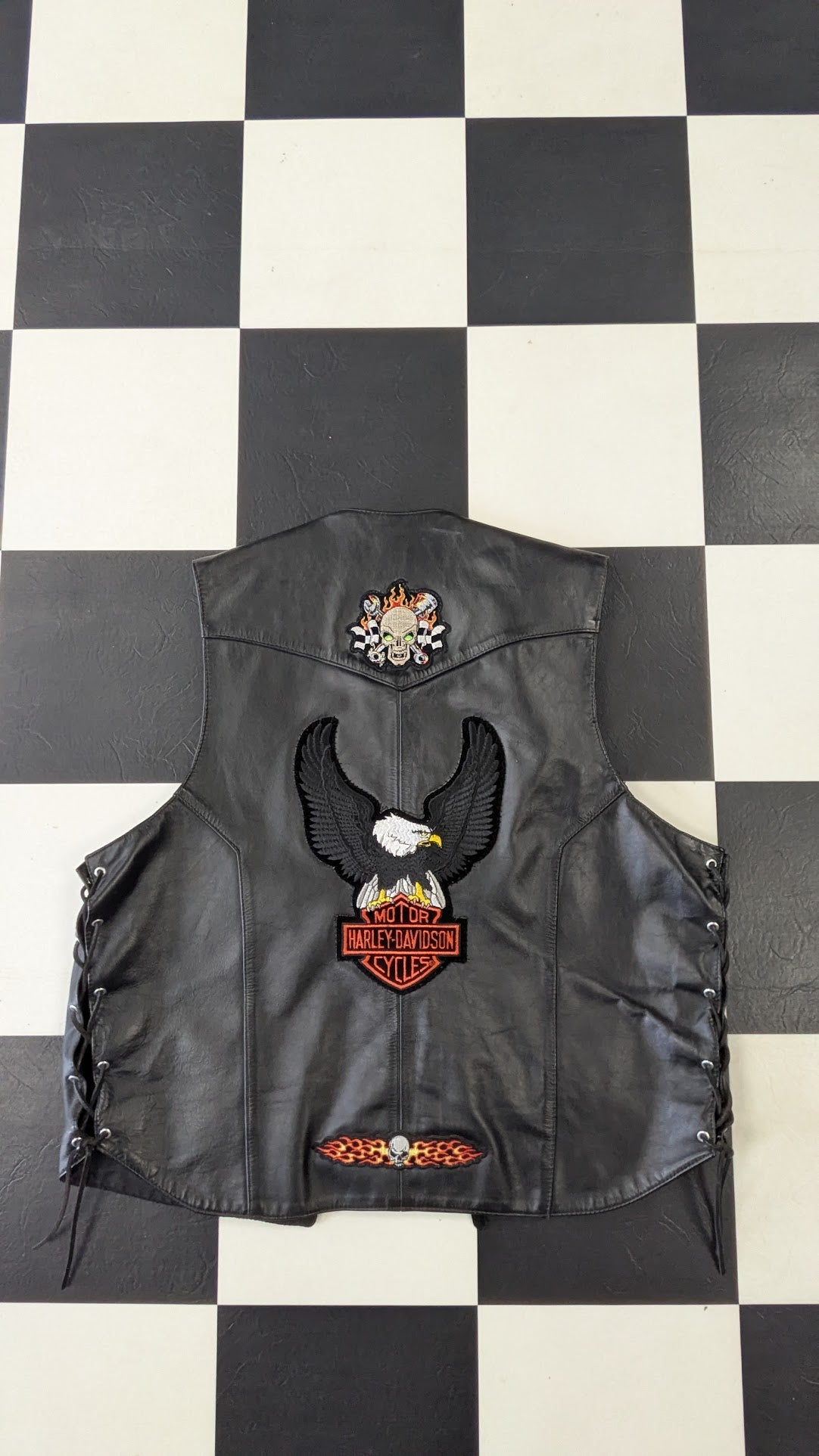 Vintage Harley-Davidson Leather Vest Road King Biker Vest USA Made Large