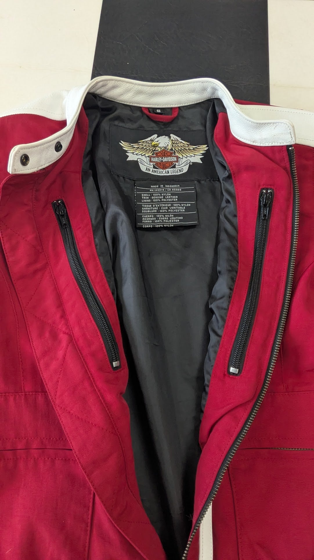 Harley-Davidson Women's Racing Style Riding Jacket Red Black White Small
