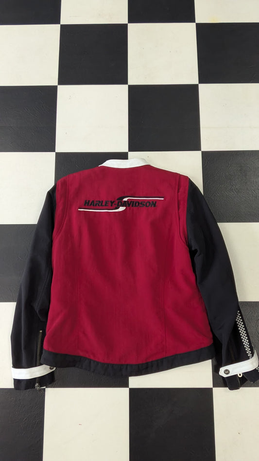 Harley-Davidson Women's Racing Style Riding Jacket Red Black White Small