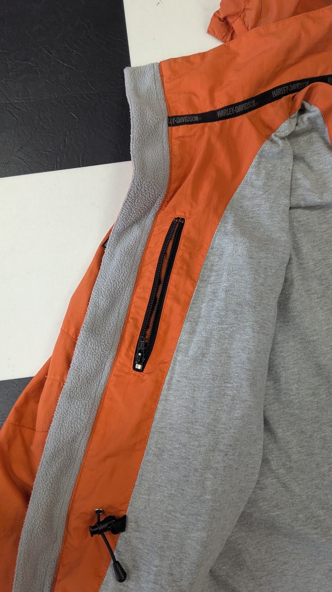 Harley-Davidson Orange Hooded Jacket Women's Small Lightweight Riding Coat