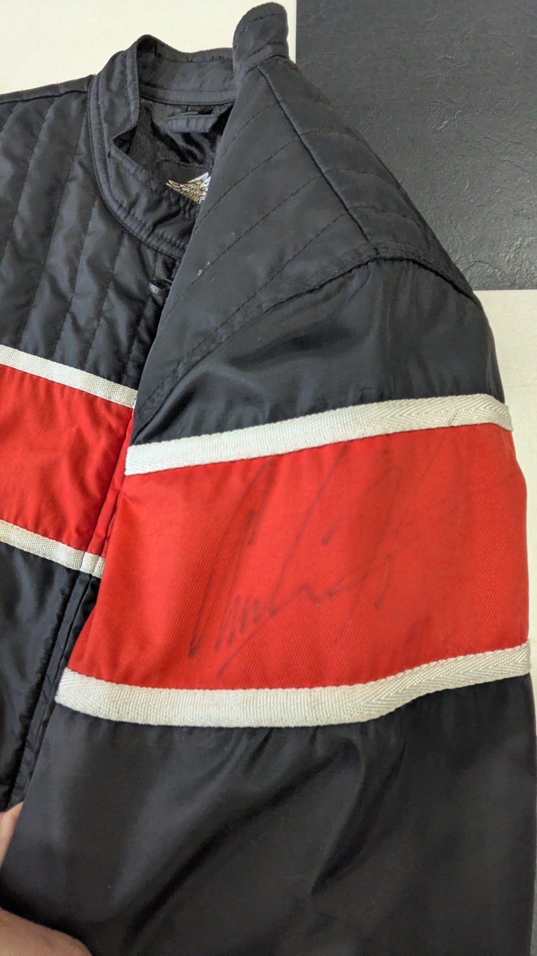 Harley-Davidson Racing Jacket Medium Black Red Full Zip Motorcycle Jacket