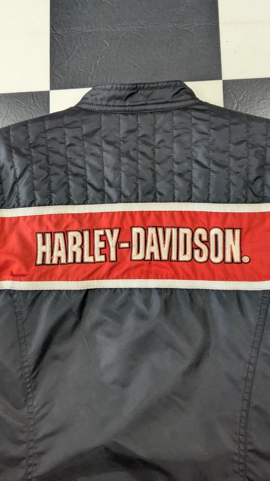 Harley-Davidson Racing Jacket Medium Black Red Full Zip Motorcycle Jacket