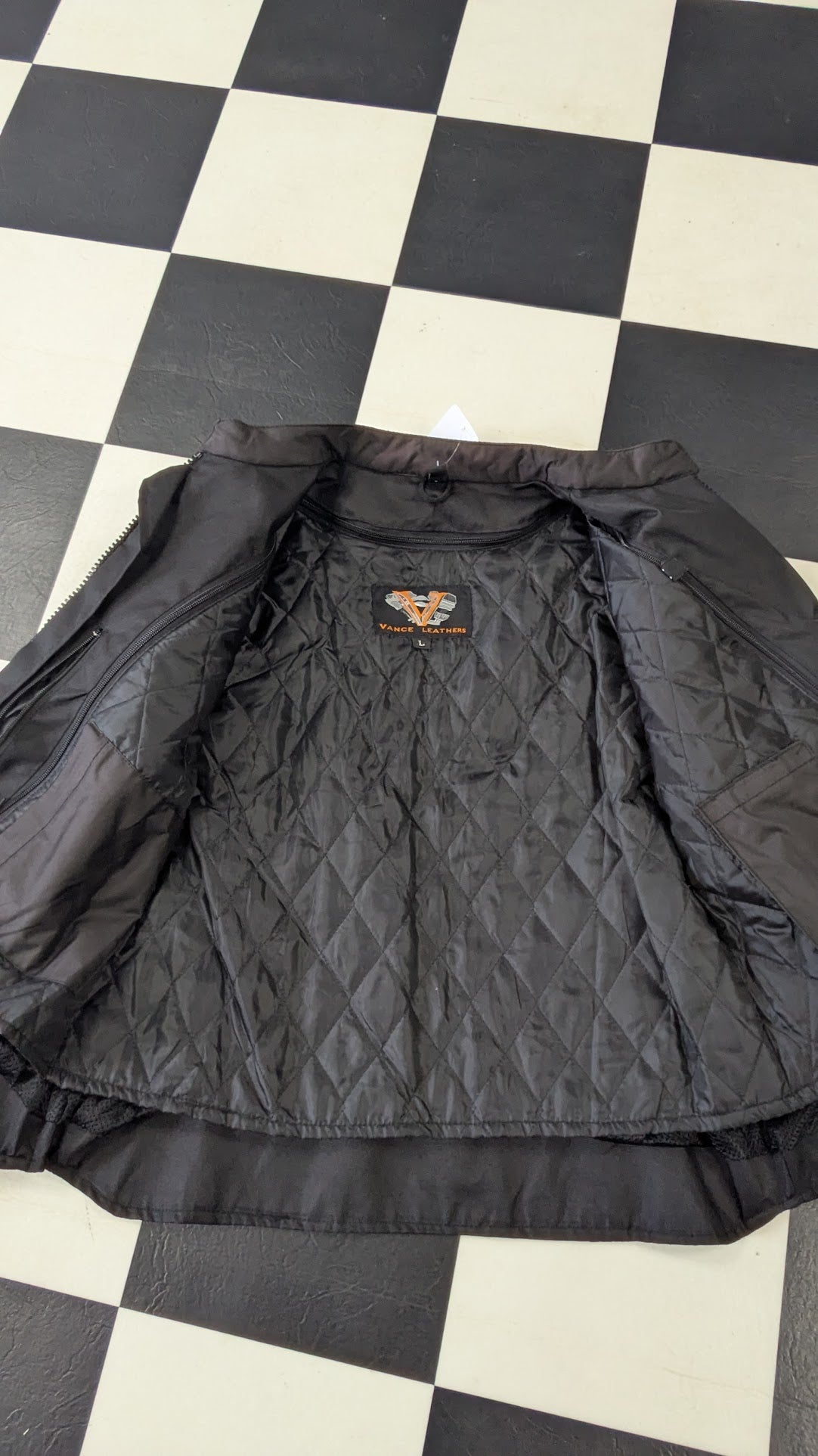 Vance Leathers Women's Motorcycle Riding Jacket Black Purple Size Large Removable Liner