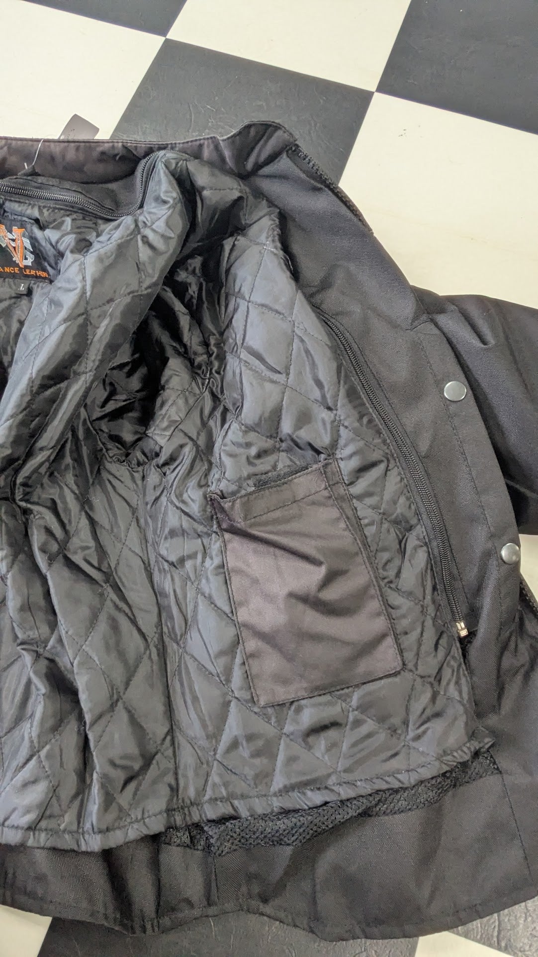 Vance Leathers Women's Motorcycle Riding Jacket Black Purple Size Large Removable Liner