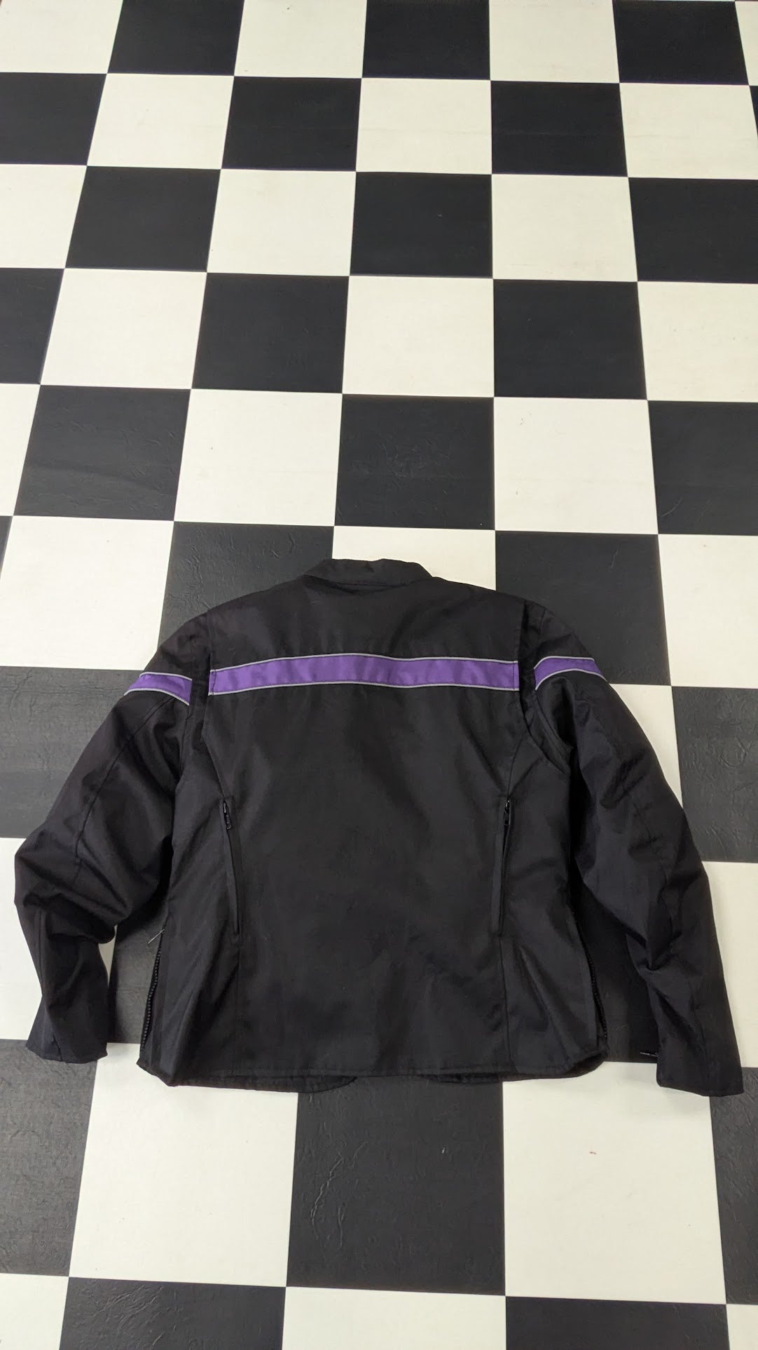 Vance Leathers Women's Motorcycle Riding Jacket Black Purple Size Large Removable Liner