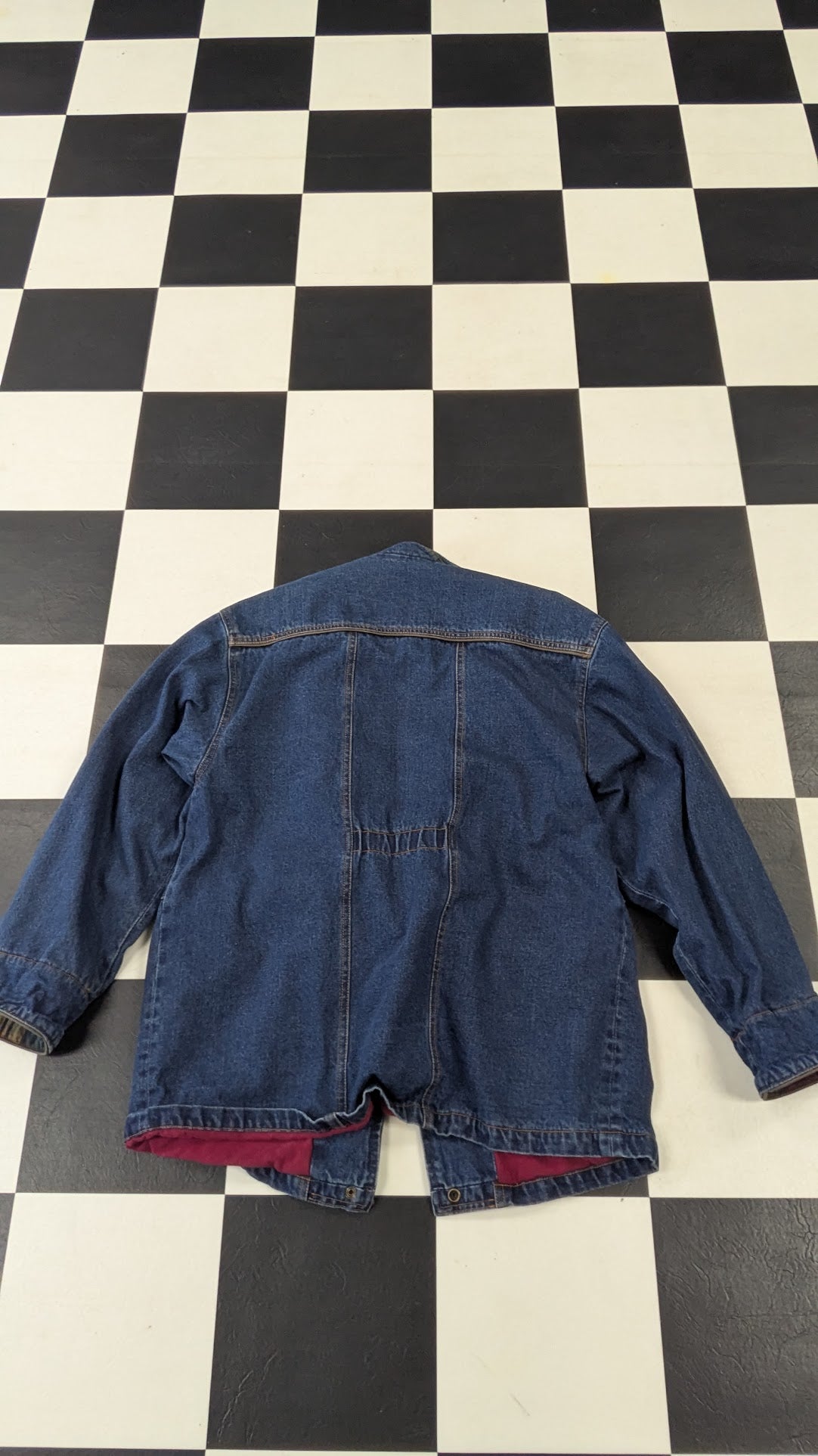 Vintage Current Seen Fleece Lined Denim Jacket Women's Medium Plaid Lined 90s