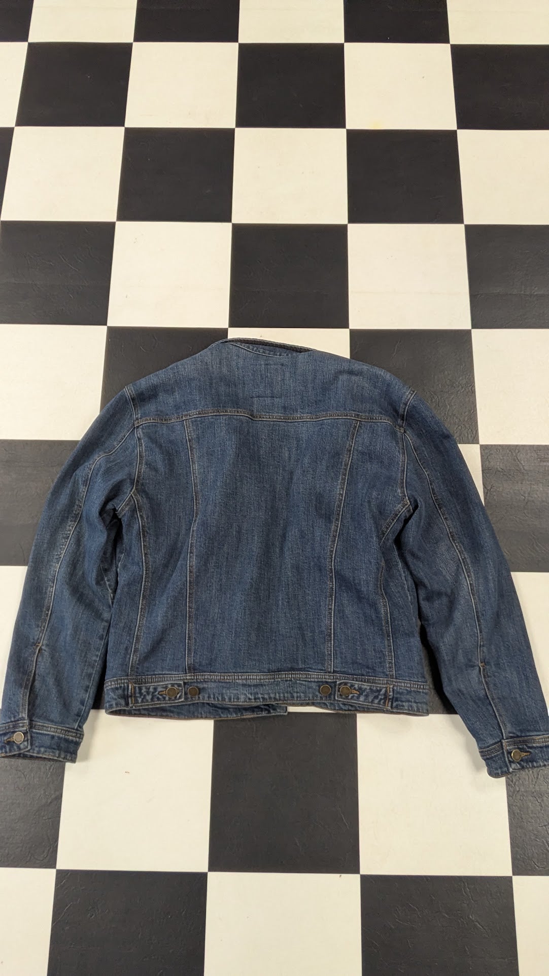 Blank NYC Denim Jacket Women's XL Plaid Flannel Lined Blue Jean Jacket