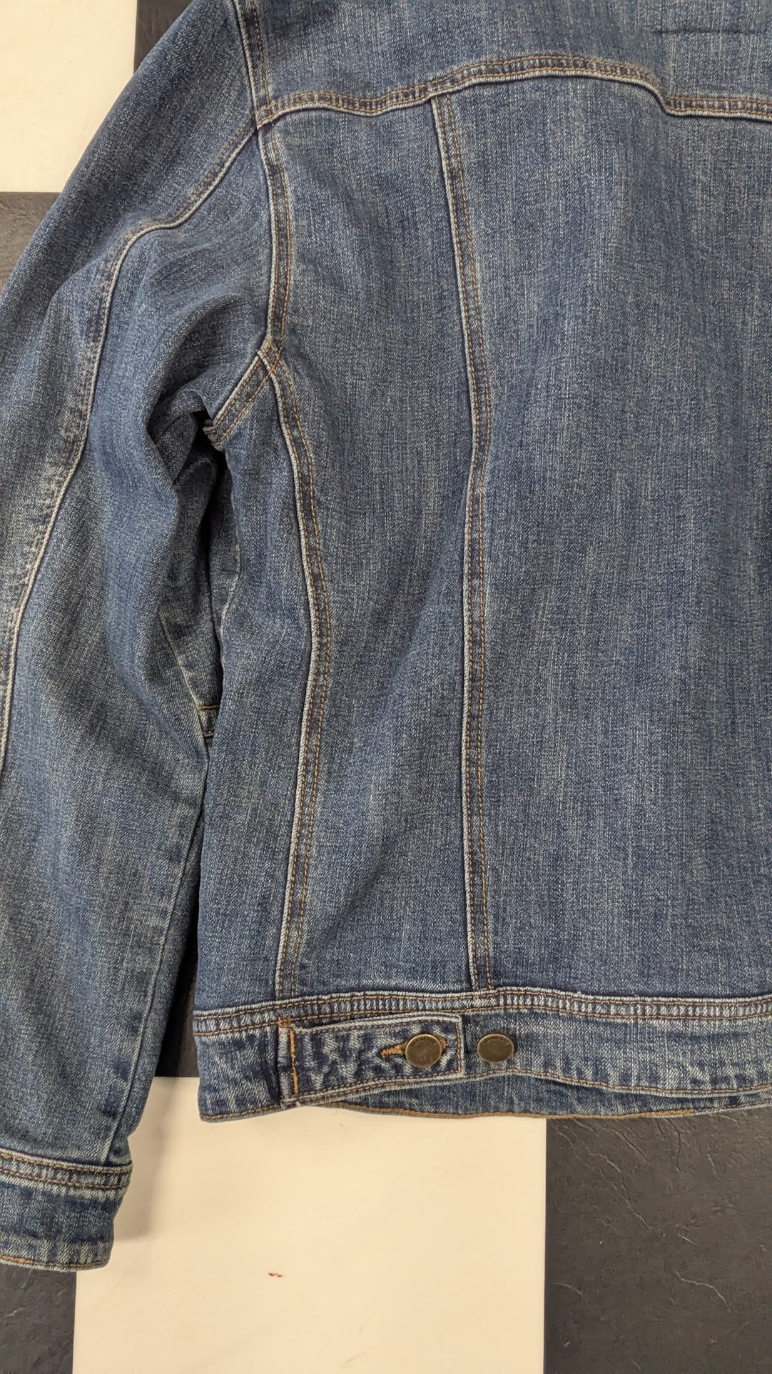 Blank NYC Denim Jacket Women's XL Plaid Flannel Lined Blue Jean Jacket