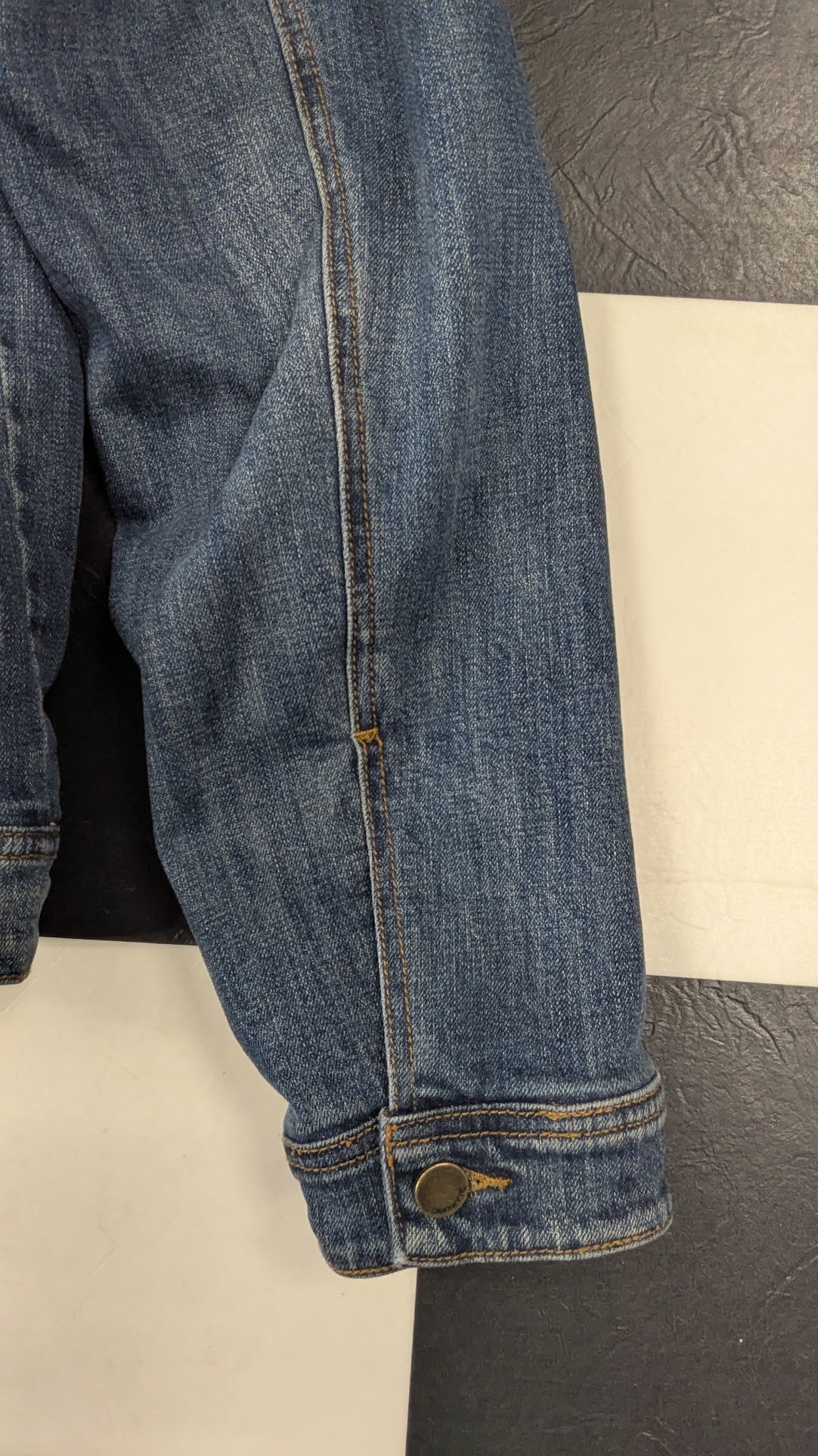 Blank NYC Denim Jacket Women's XL Plaid Flannel Lined Blue Jean Jacket