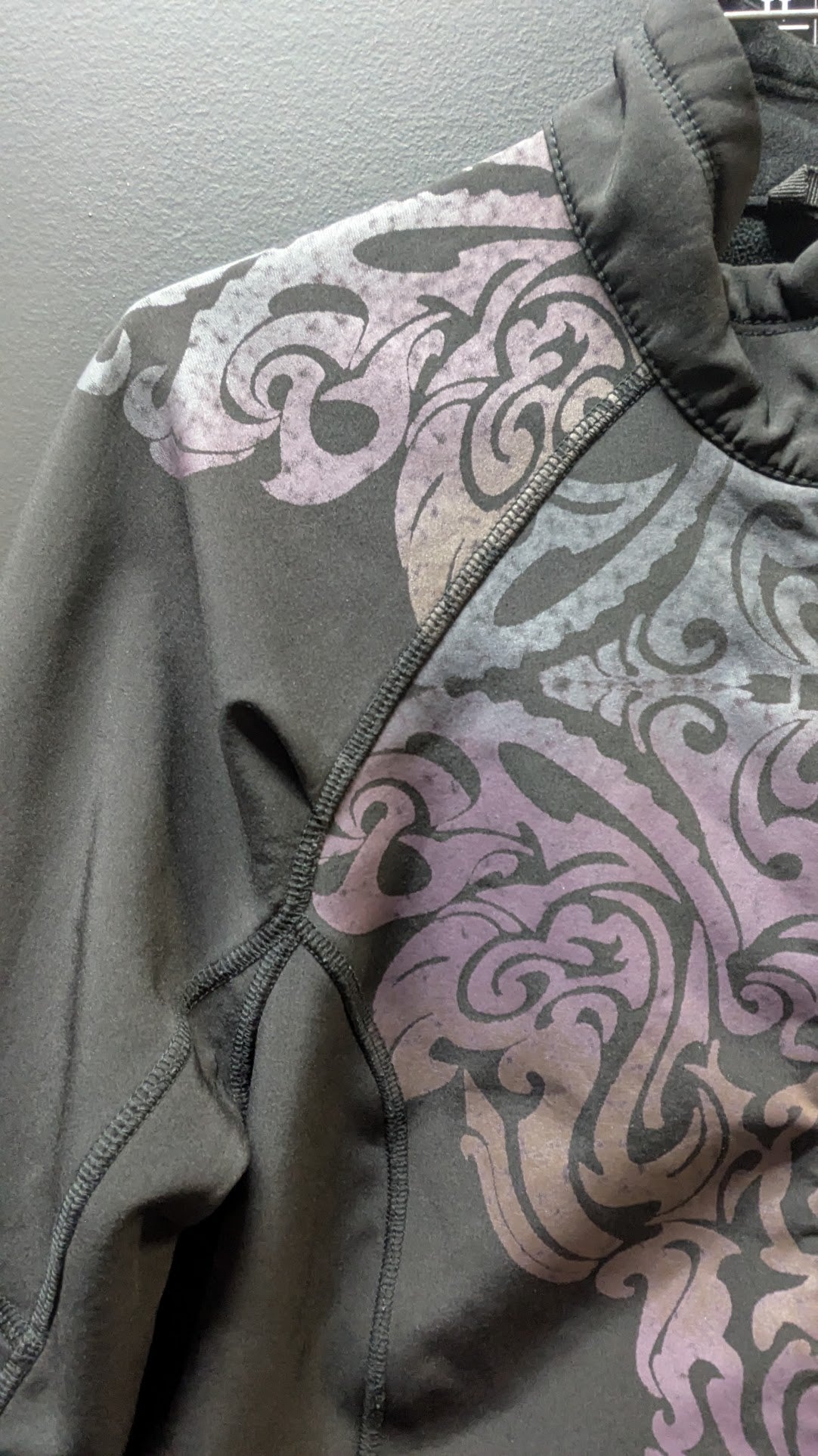 Harley-Davidson Women's Black Softshell Jacket Purple Scroll Graphic Zip Front