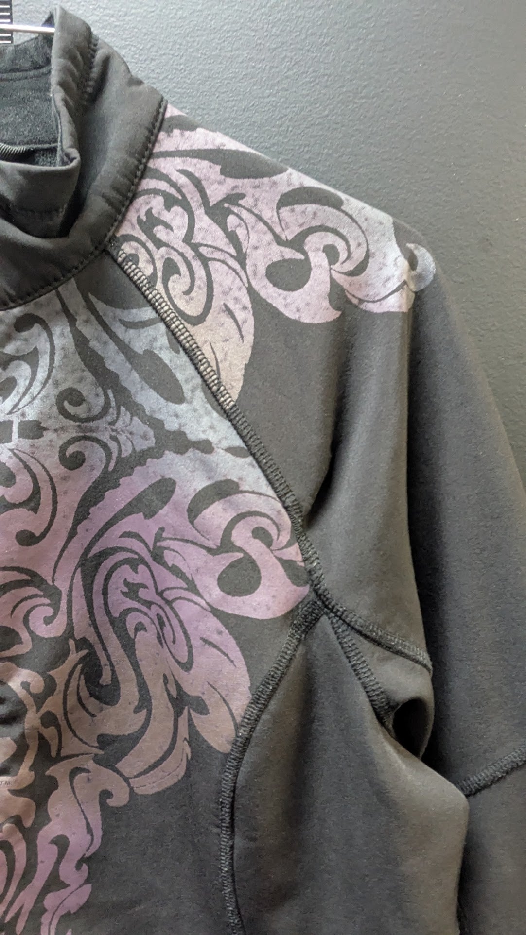 Harley-Davidson Women's Black Softshell Jacket Purple Scroll Graphic Zip Front