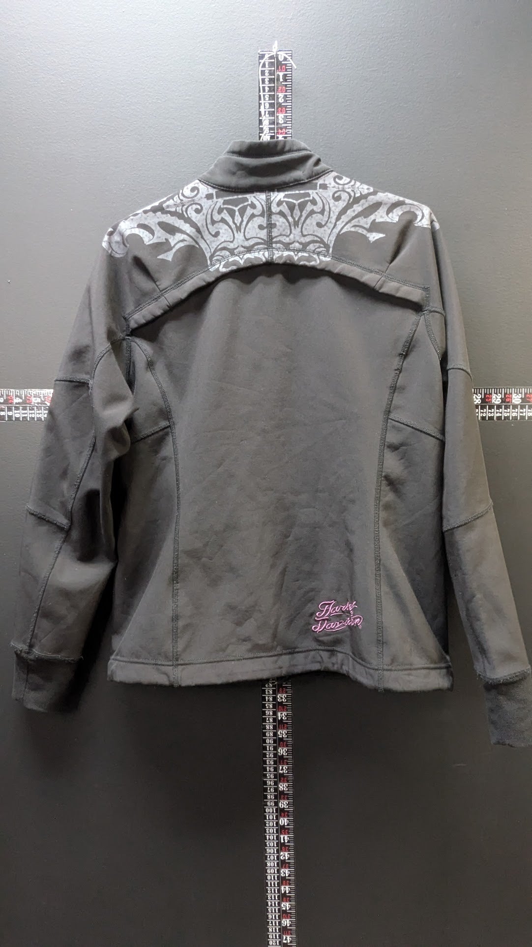 Harley-Davidson Women's Black Softshell Jacket Purple Scroll Graphic Zip Front