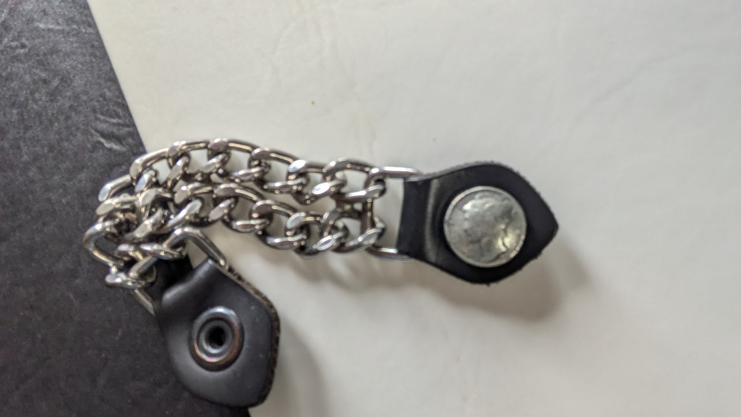 Vintage Motorcycle Vest Extenders Set of 3 Buffalo Nickel Triple Chain Leather Biker Snap Extenders