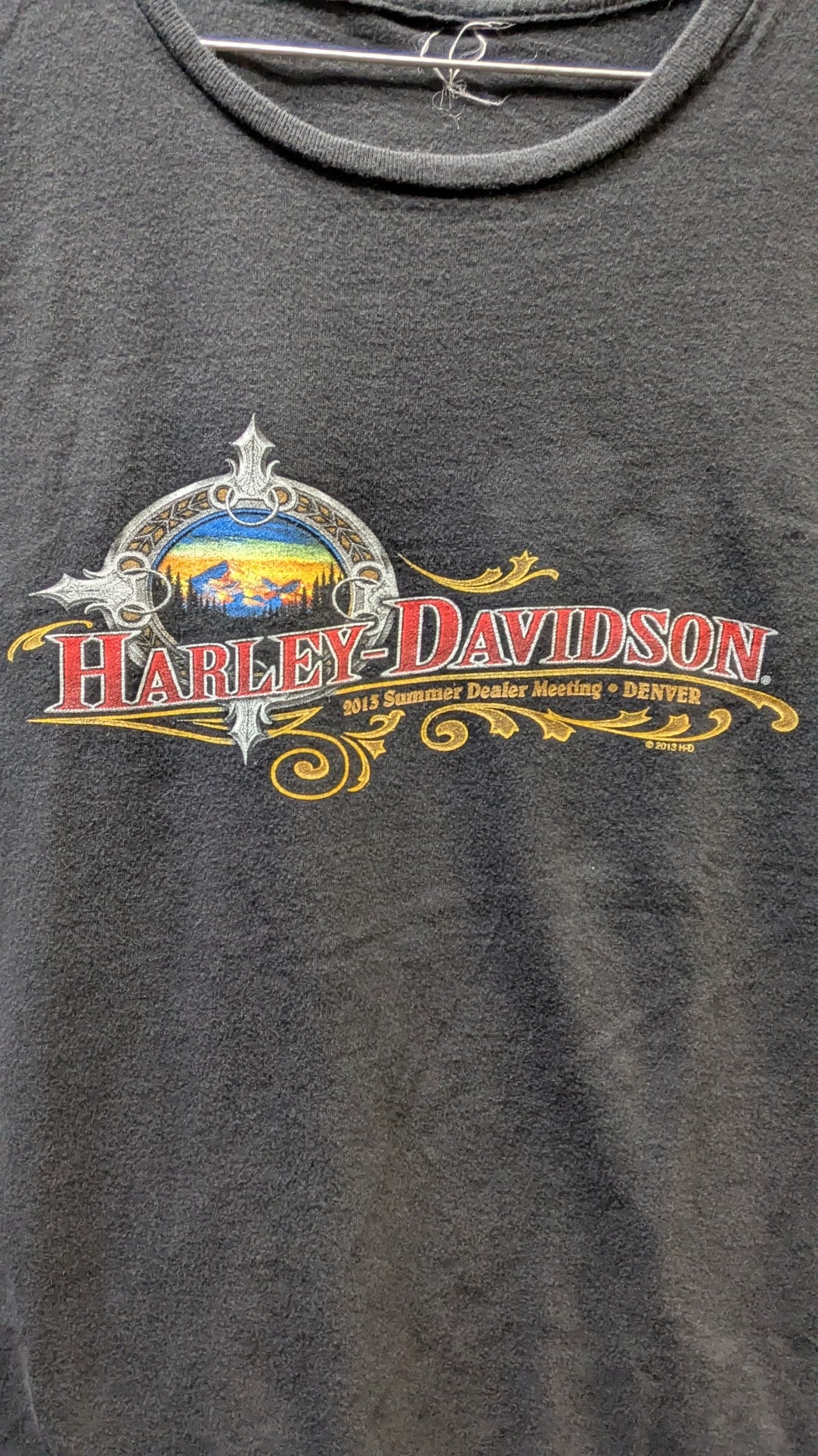 2013 Harley-Davidson Summer Dealer Meeting Denver Women's Fitted T-Shirt Black Medium Est