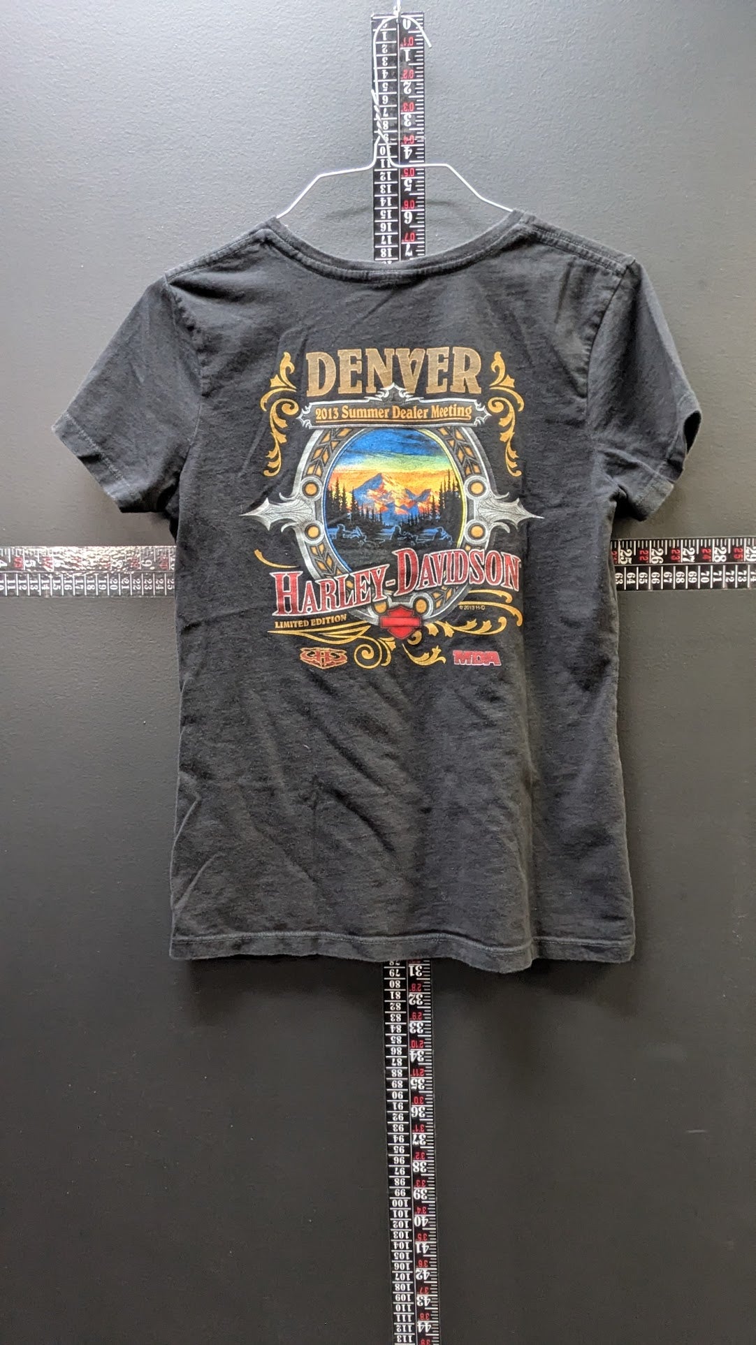 2013 Harley-Davidson Summer Dealer Meeting Denver Women's Fitted T-Shirt Black Medium Est