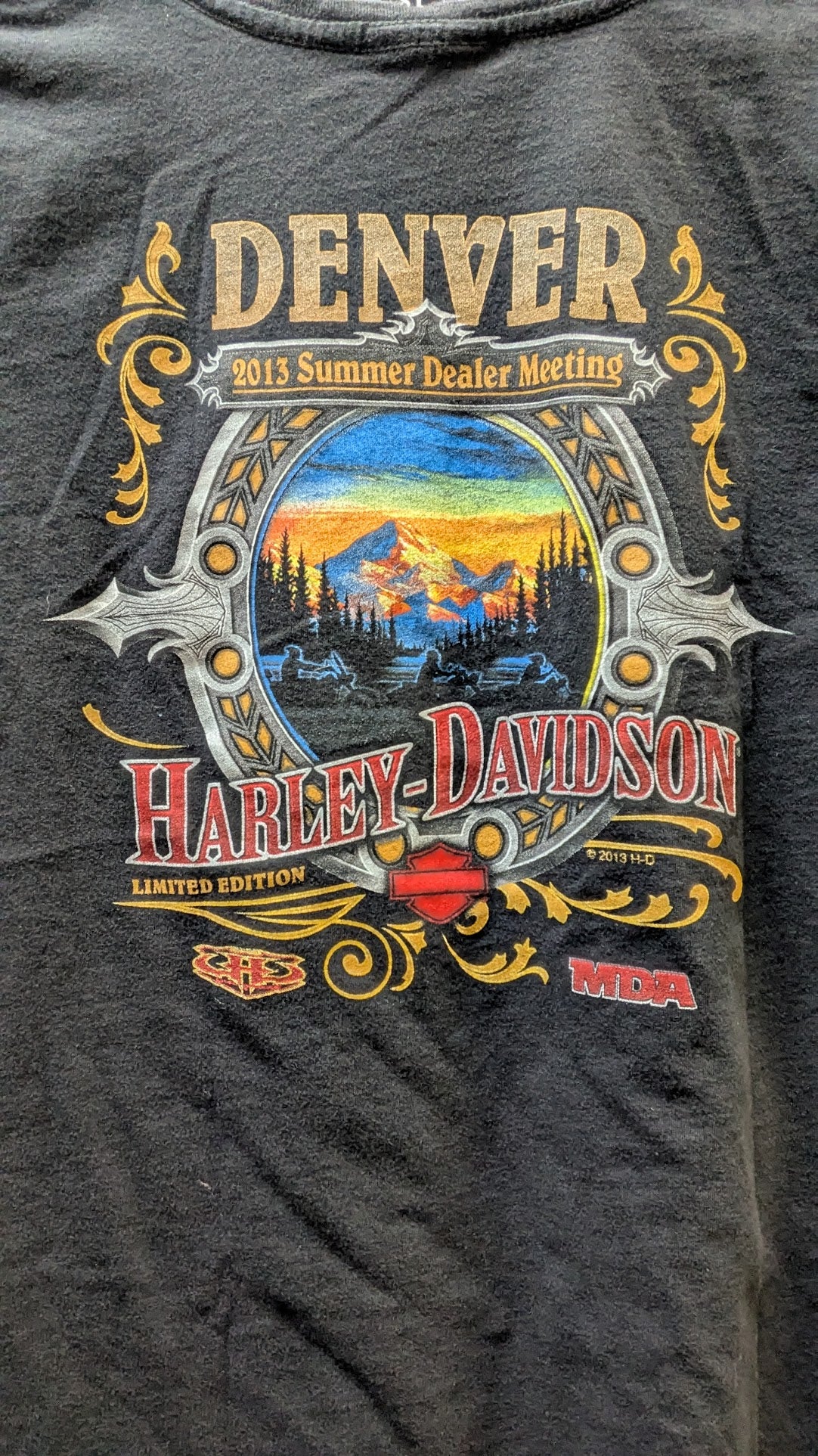 2013 Harley-Davidson Summer Dealer Meeting Denver Women's Fitted T-Shirt Black Medium Est