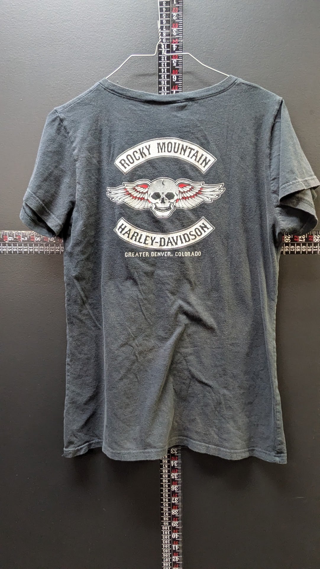 Harley-Davidson Women's Rocky Mountain Harley-Davidson Denver Colorado V-Neck T-Shirt Medium