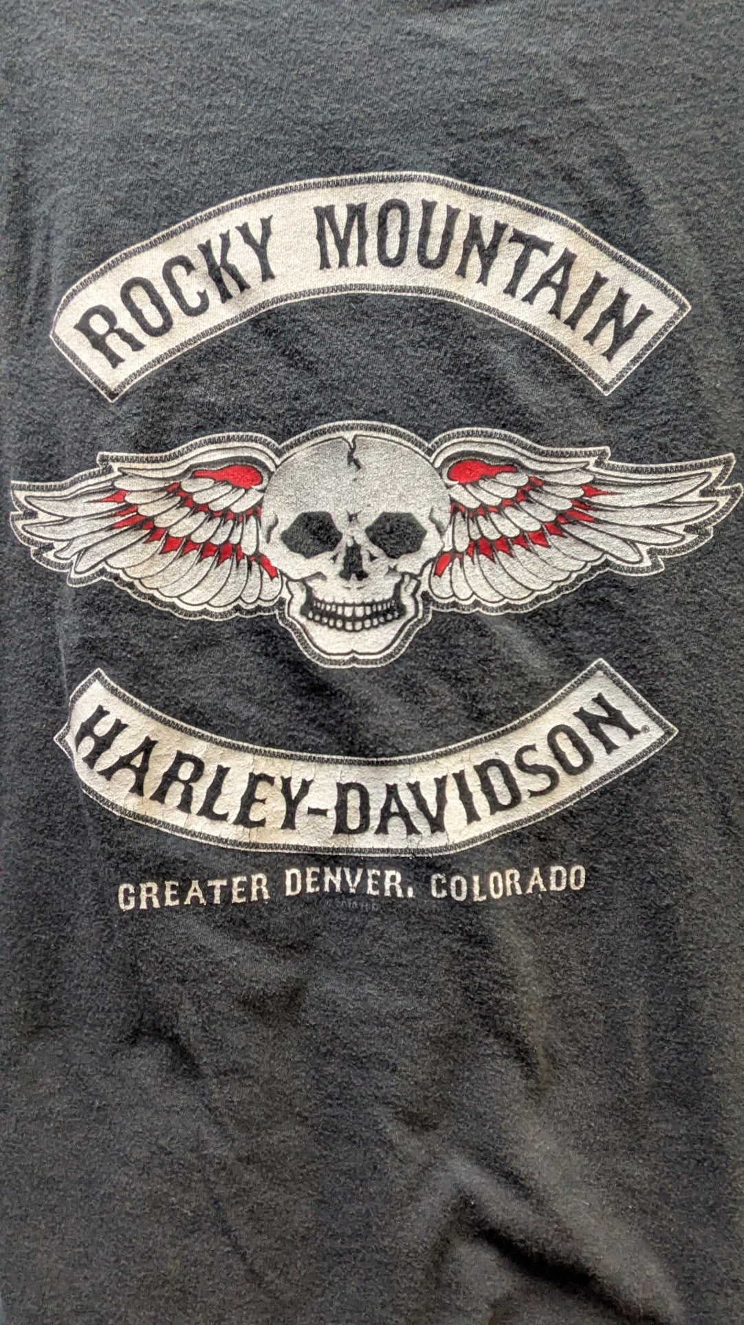 Harley-Davidson Women's Rocky Mountain Harley-Davidson Denver Colorado V-Neck T-Shirt Medium