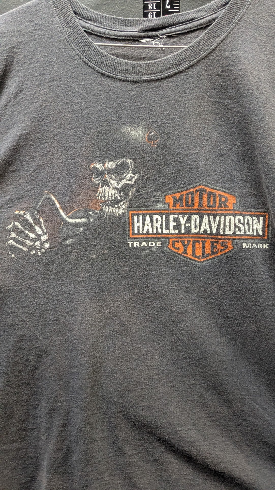 Harley-Davidson of Cincinnati Ohio Grim Reaper Graphic T-Shirt Adult Large Gray