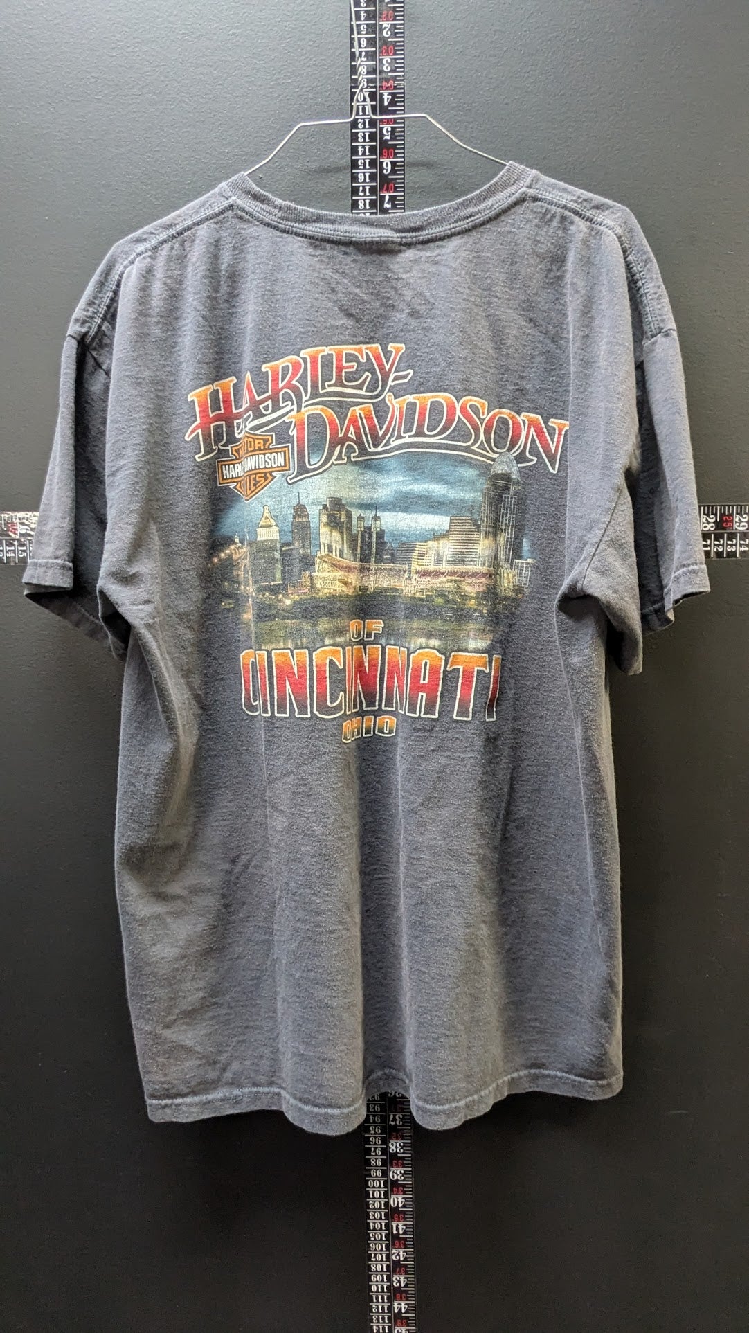 Harley-Davidson of Cincinnati Ohio Grim Reaper Graphic T-Shirt Adult Large Gray