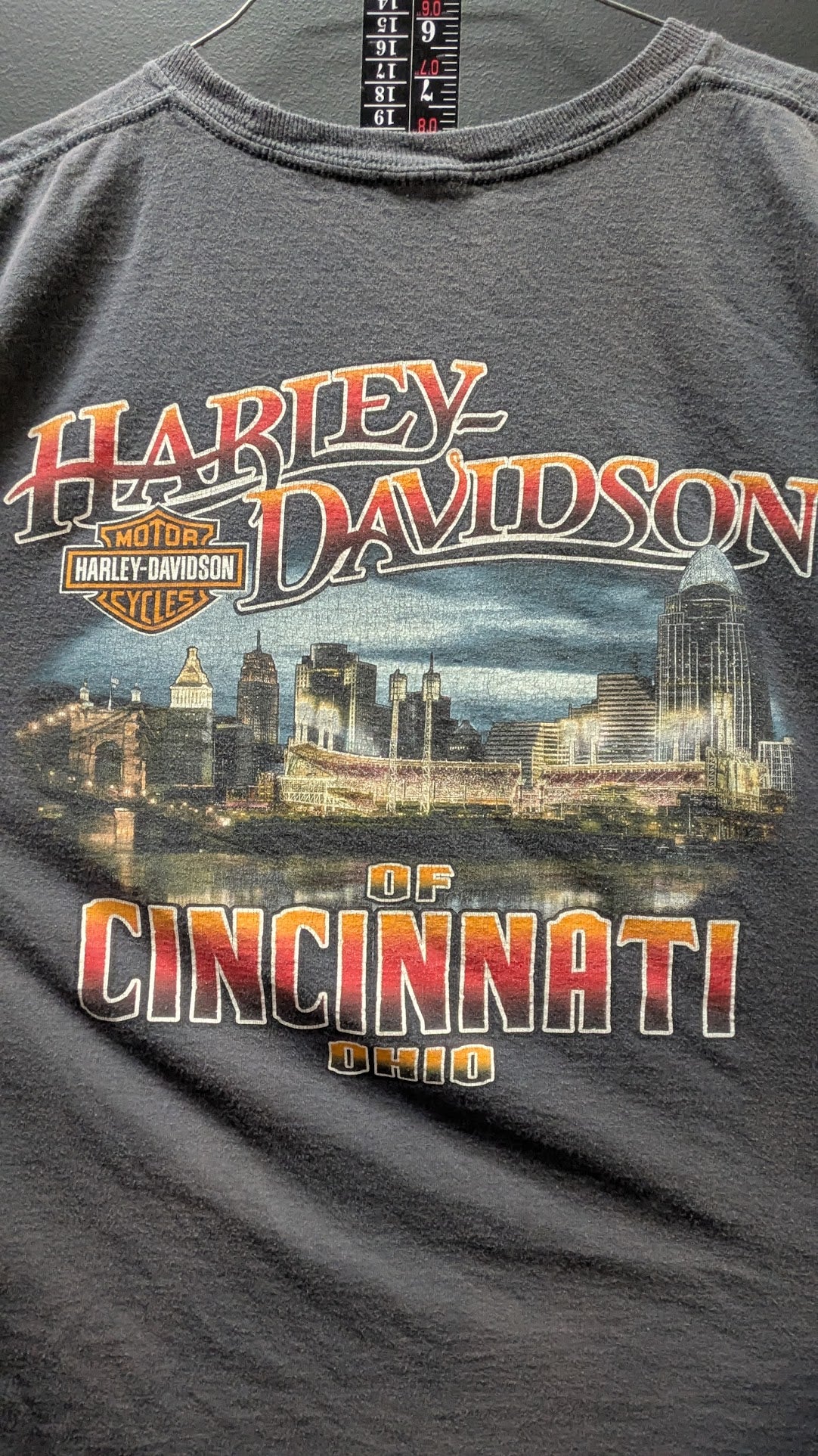 Harley-Davidson of Cincinnati Ohio Grim Reaper Graphic T-Shirt Adult Large Gray