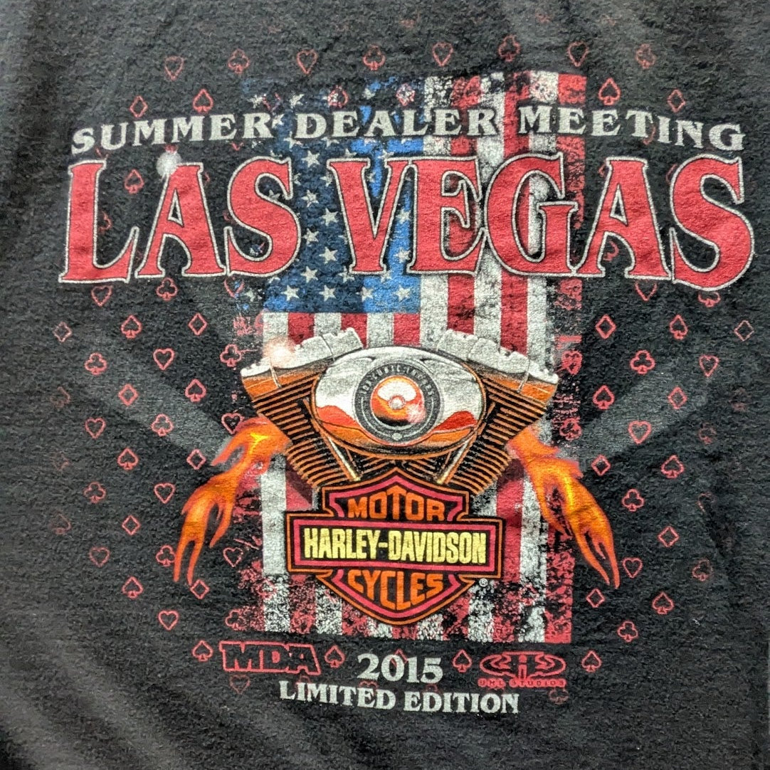 Black t-shirt with Harley-Davidson Las Vegas Dealer Meeting design