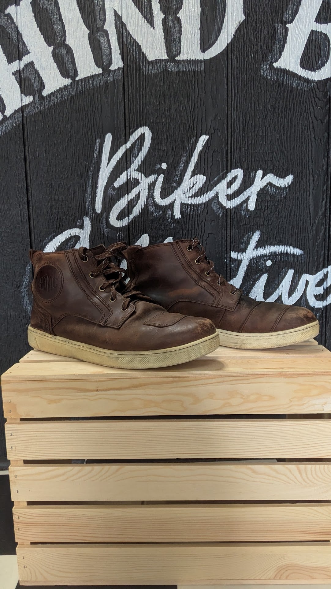 Harley-Davidson Brown Leather High Top Riding Sneakers Boots Men's Size 13