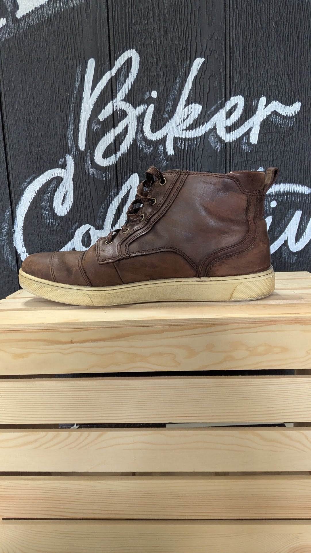 Harley-Davidson Brown Leather High Top Riding Sneakers Boots Men's Size 13