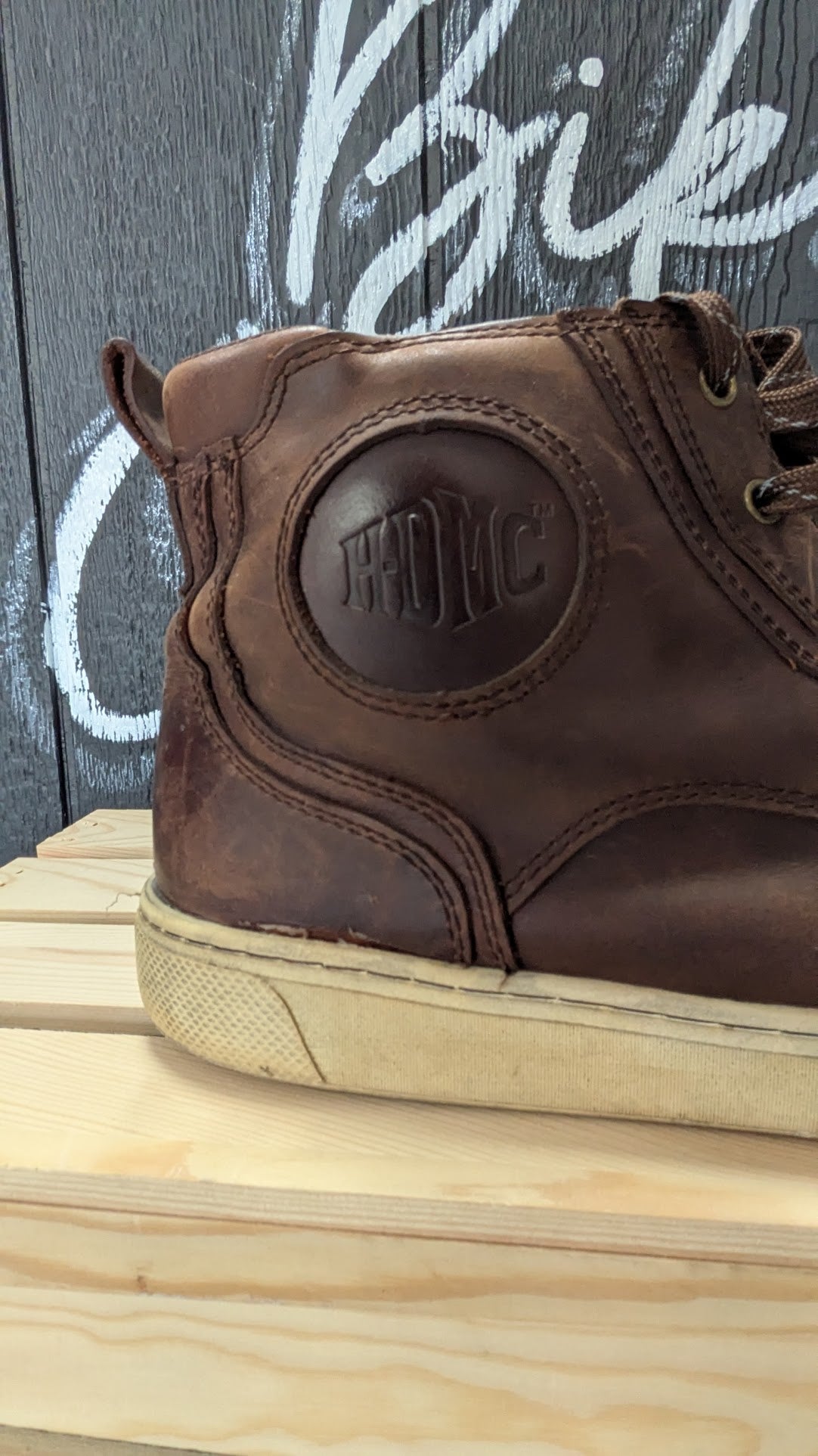 Harley-Davidson Brown Leather High Top Riding Sneakers Boots Men's Size 13