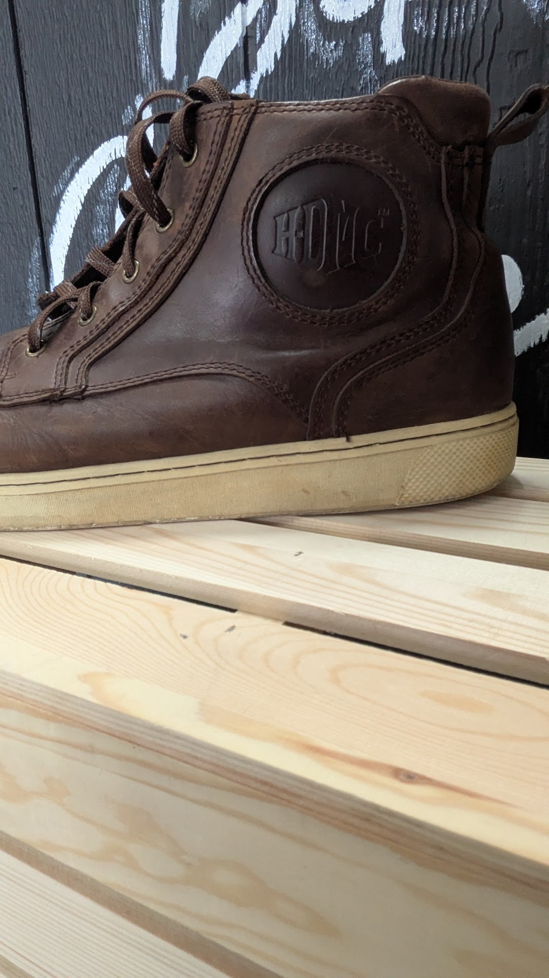 Harley-Davidson Brown Leather High Top Riding Sneakers Boots Men's Size 13