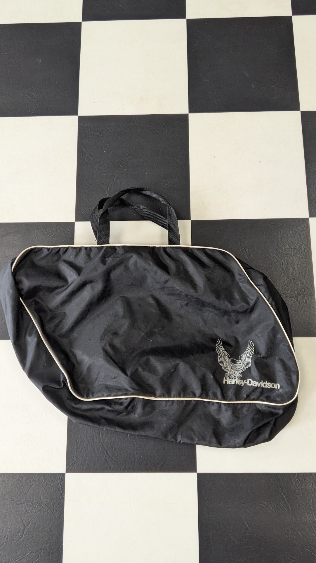 Vintage Harley-Davidson Eagle Logo Nylon Travel Gym Bag Black Motorcycle Luggage