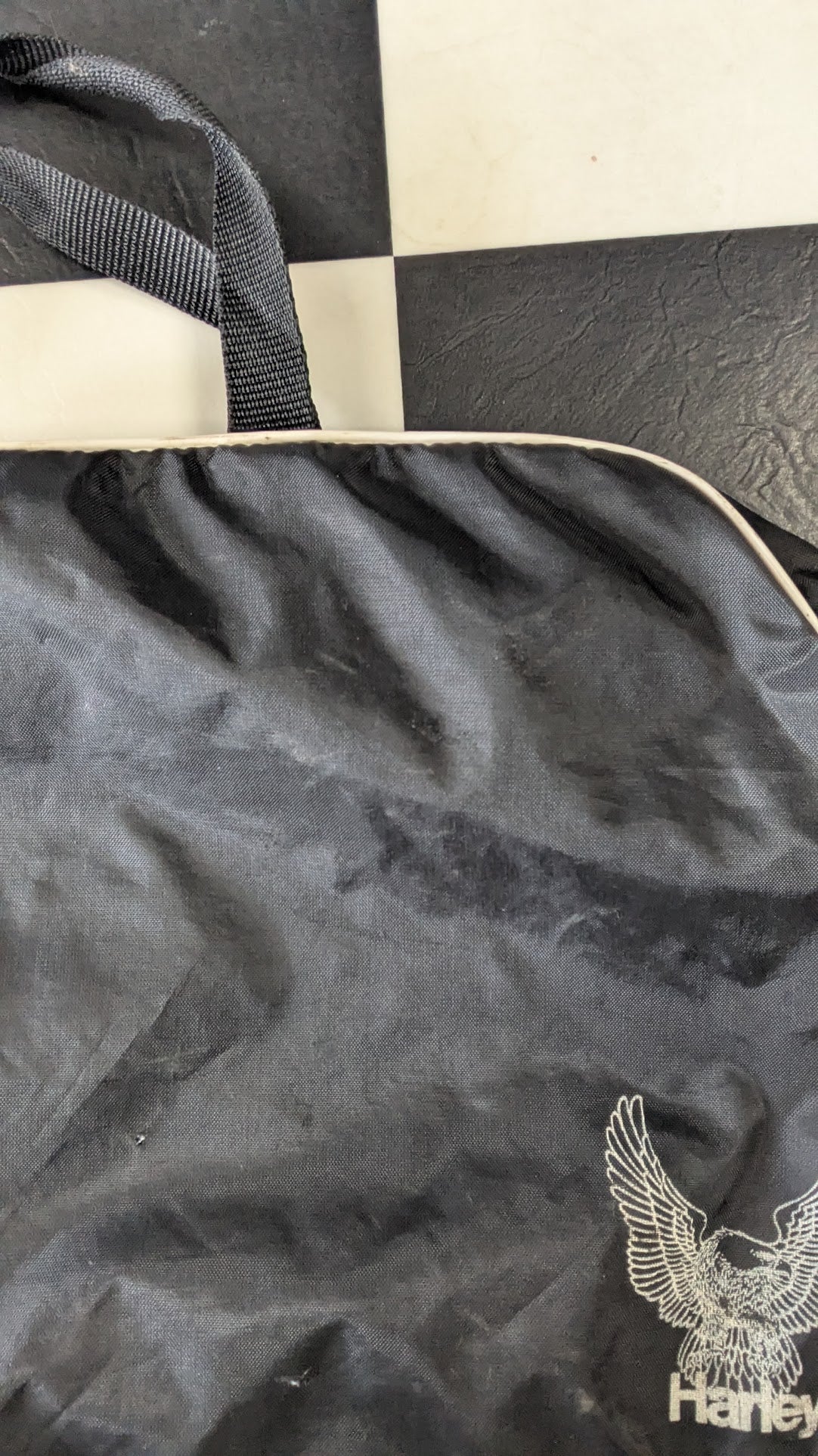 Vintage Harley-Davidson Eagle Logo Nylon Travel Gym Bag Black Motorcycle Luggage