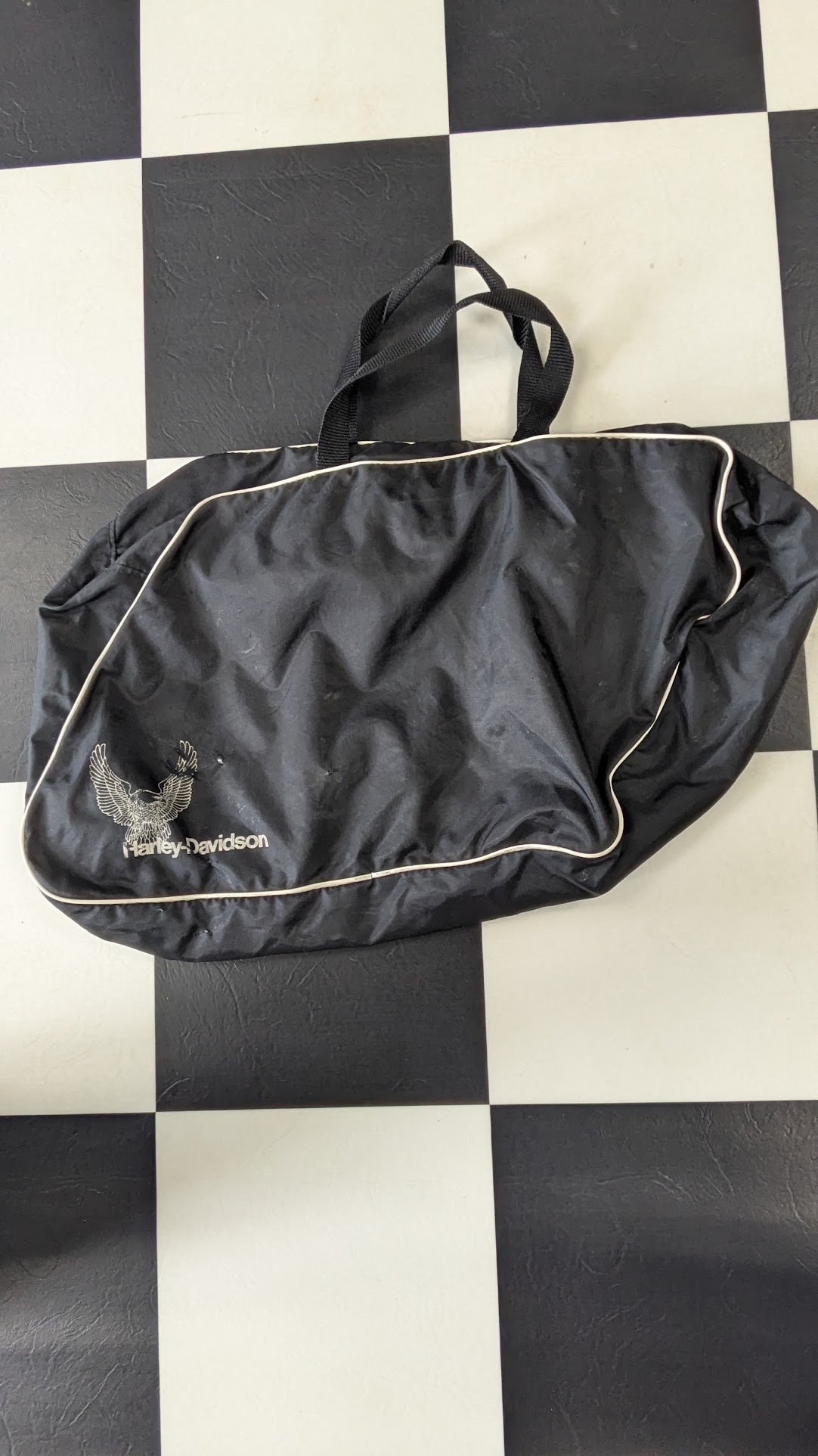 Vintage Harley-Davidson Eagle Logo Nylon Travel Gym Bag Black Motorcycle Luggage