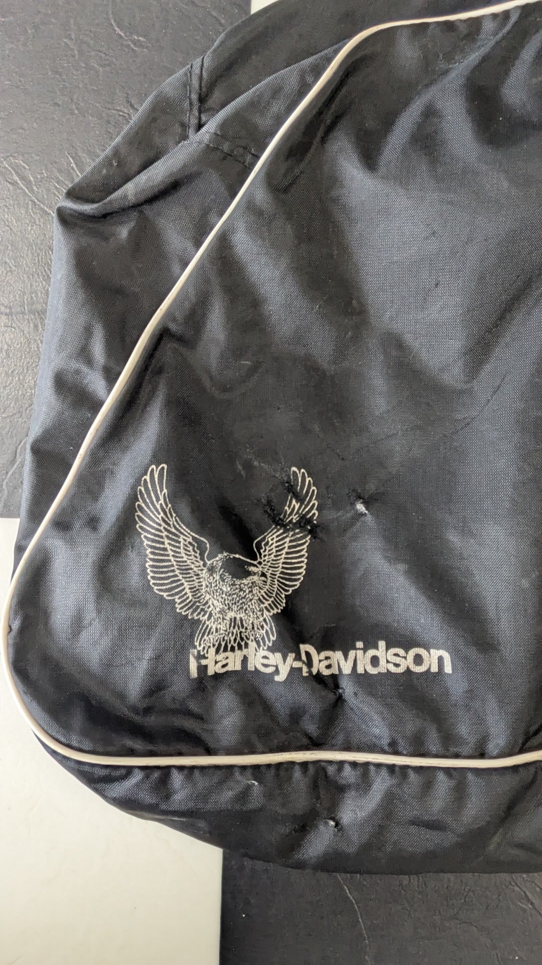 Vintage Harley-Davidson Eagle Logo Nylon Travel Gym Bag Black Motorcycle Luggage