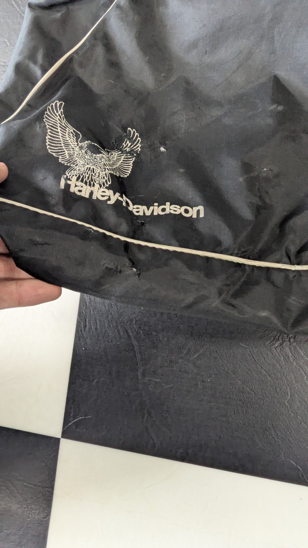 Vintage Harley-Davidson Eagle Logo Nylon Travel Gym Bag Black Motorcycle Luggage
