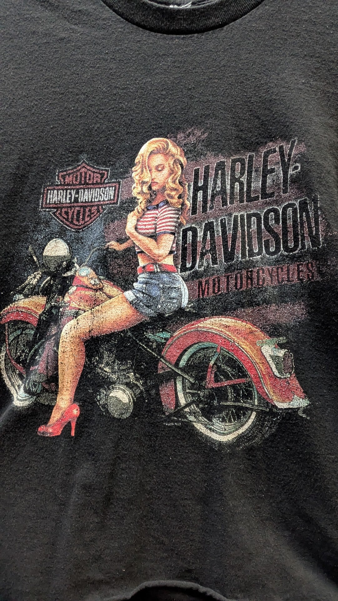 Harley-Davidson Sturgis South Dakota Cropped Women's Graphic T-Shirt Black