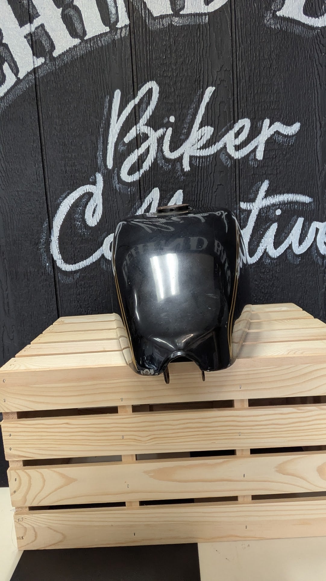 Vintage Harley-Davidson Black & Gold Fuel Gas Tank OEM AMF Era