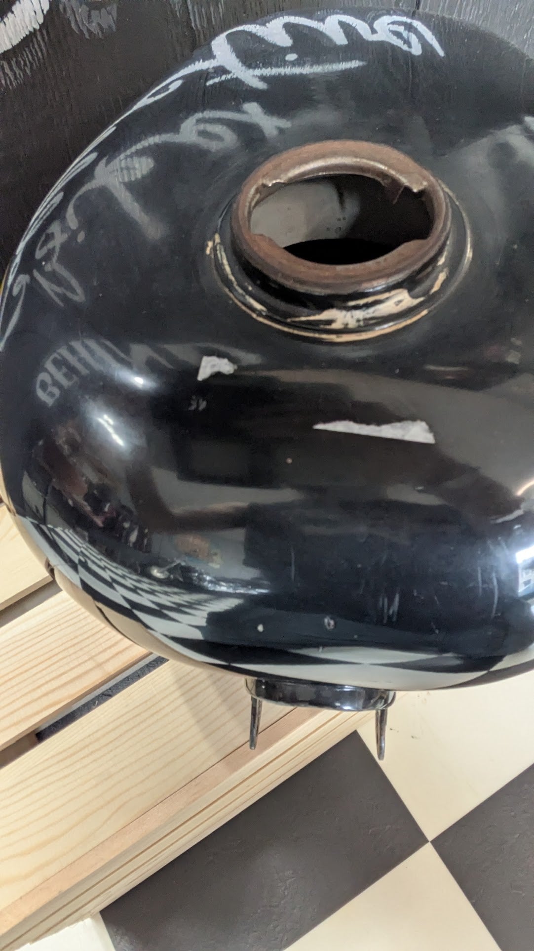 Vintage Harley-Davidson Black & Gold Fuel Gas Tank OEM AMF Era