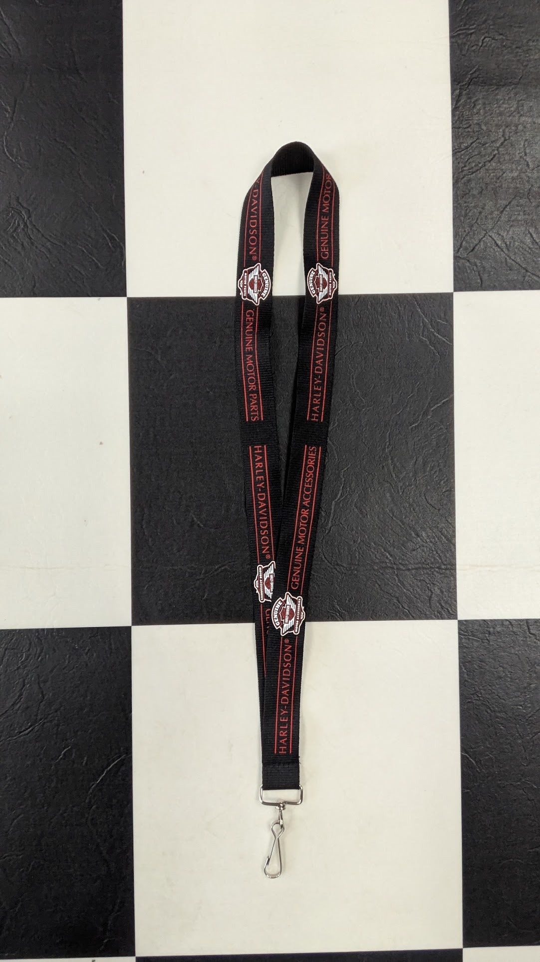 Harley-Davidson Genuine Motor Parts Lanyard Black Red Key Holder