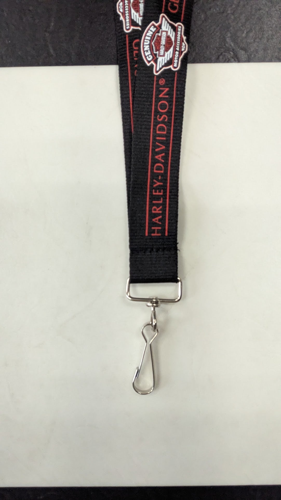 Harley-Davidson Genuine Motor Parts Lanyard Black Red Key Holder