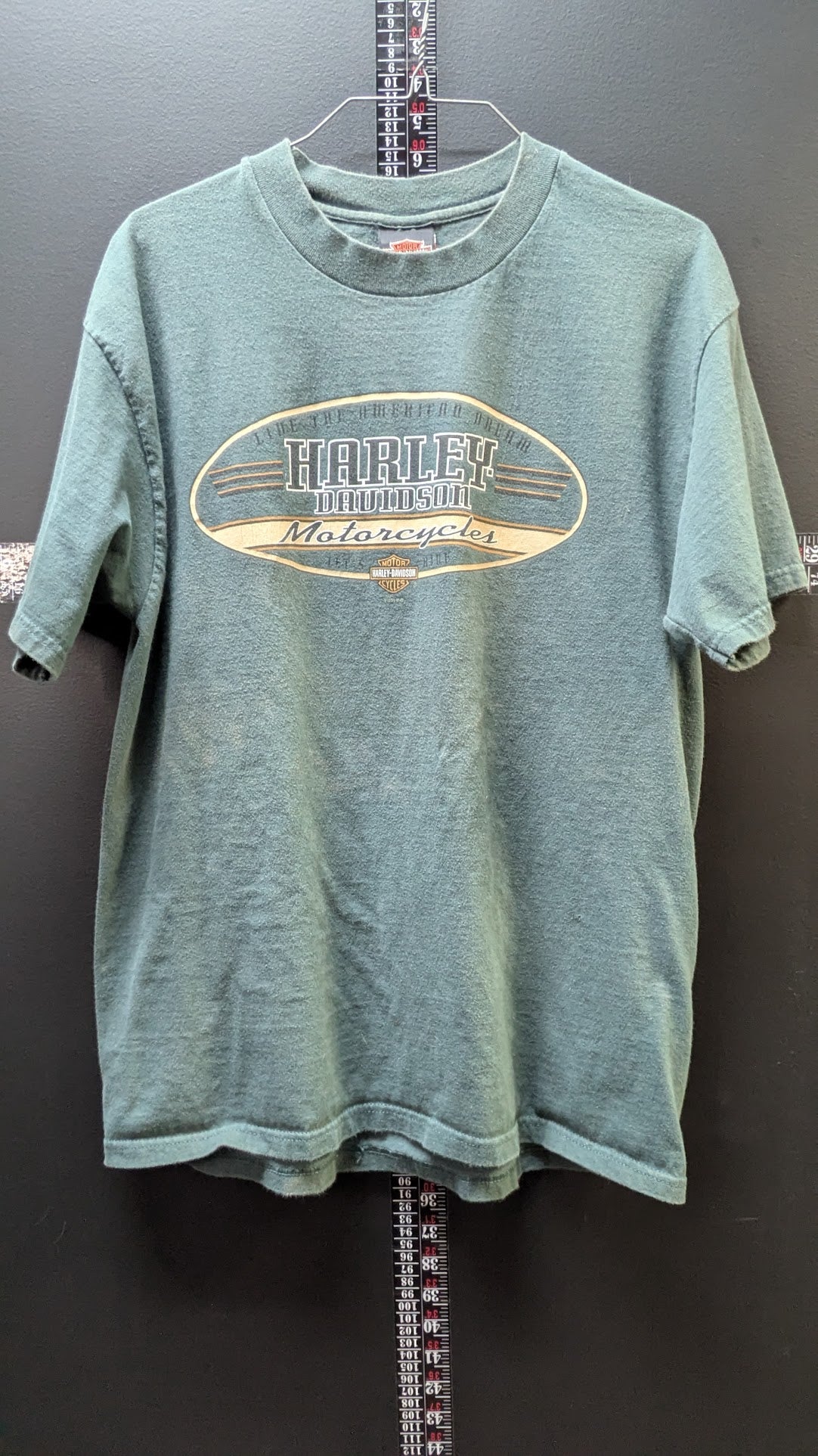 Vintage 1998-1999 Harley-Davidson Buckminn's Xenia Ohio Dealer T-Shirt Green Large