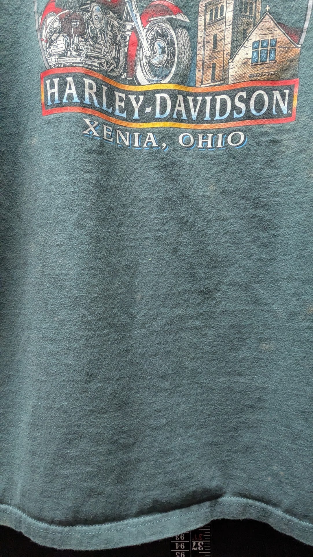 Vintage 1998-1999 Harley-Davidson Buckminn's Xenia Ohio Dealer T-Shirt Green Large