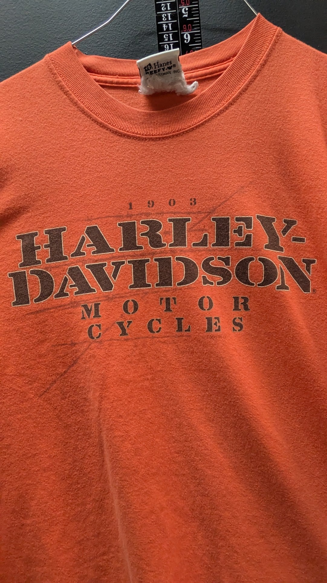 Harley-Davidson Buckminn's Xenia Ohio Long Sleeve T-Shirt Orange Large 2009