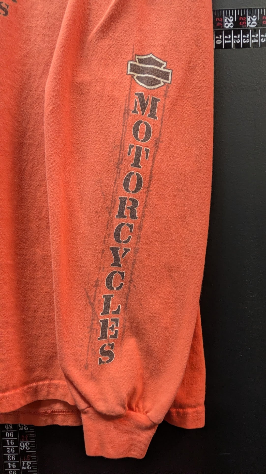 Harley-Davidson Buckminn's Xenia Ohio Long Sleeve T-Shirt Orange Large 2009